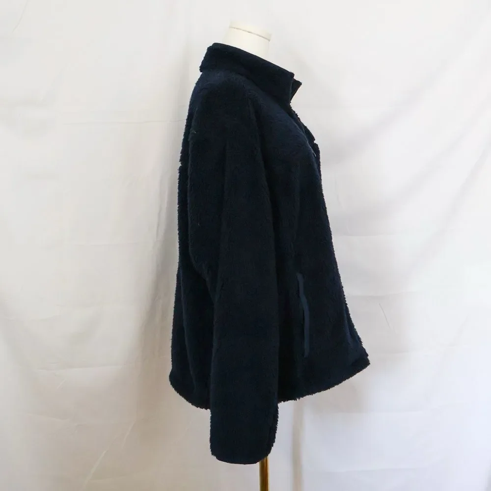 NWOT Land's End Men's Full Zip Sherpa Jacket Navy Blue - Large 42/44